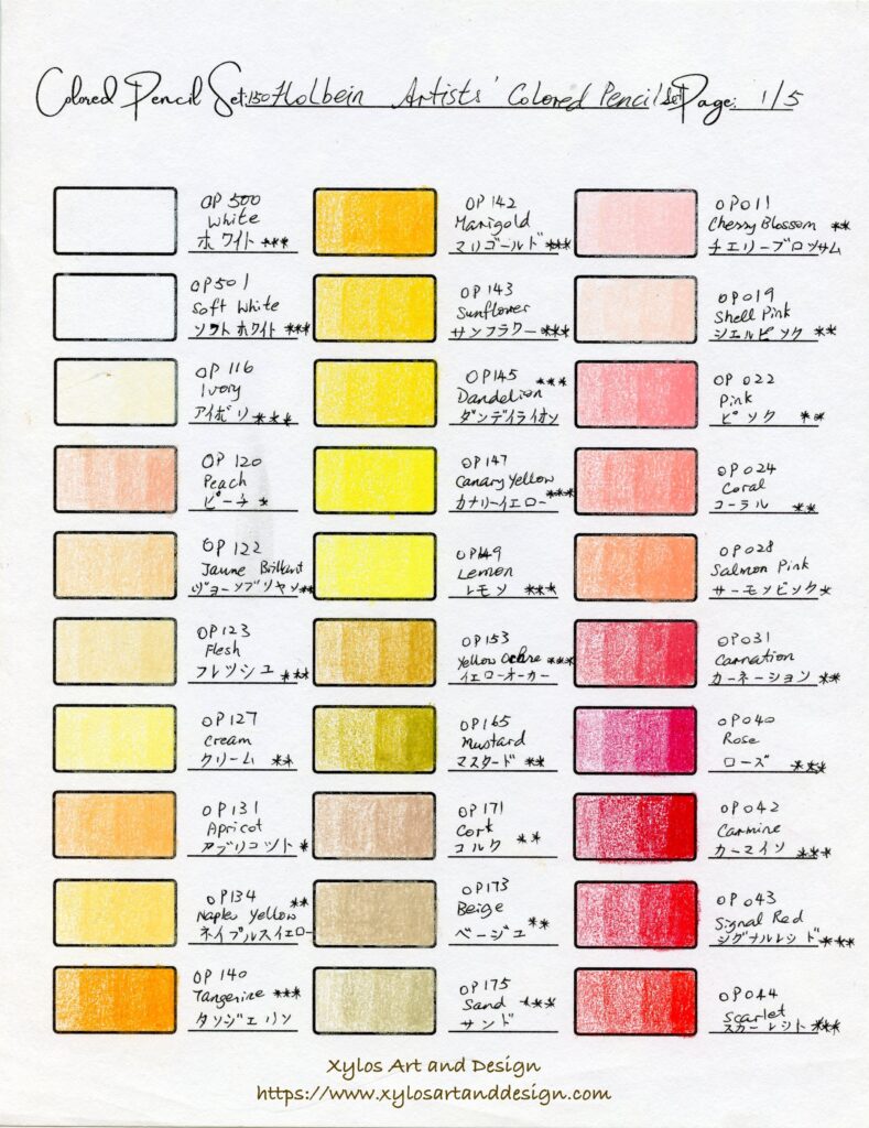Brutfuner square Pencils 120 Colored Pencil Set DIY Color Chart